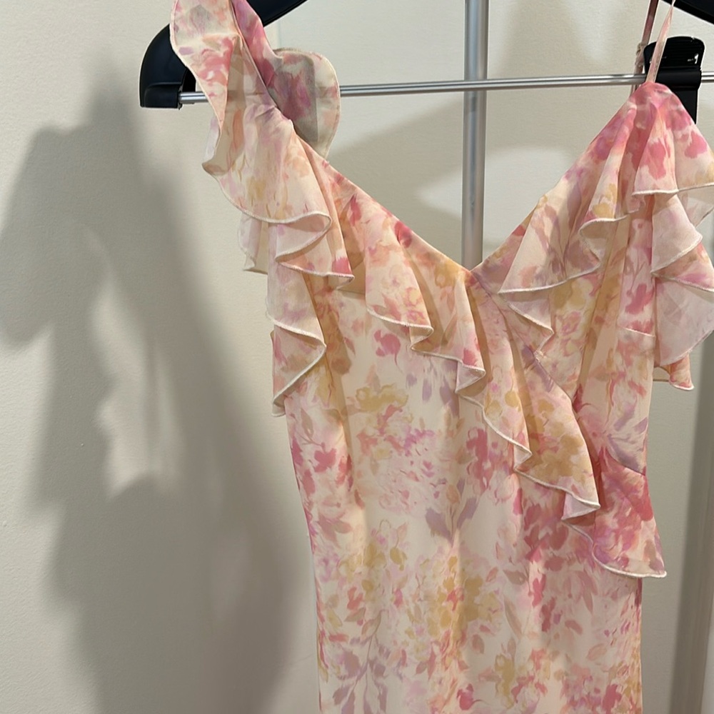 Chiffon Ankle Dress W/ Ruffle